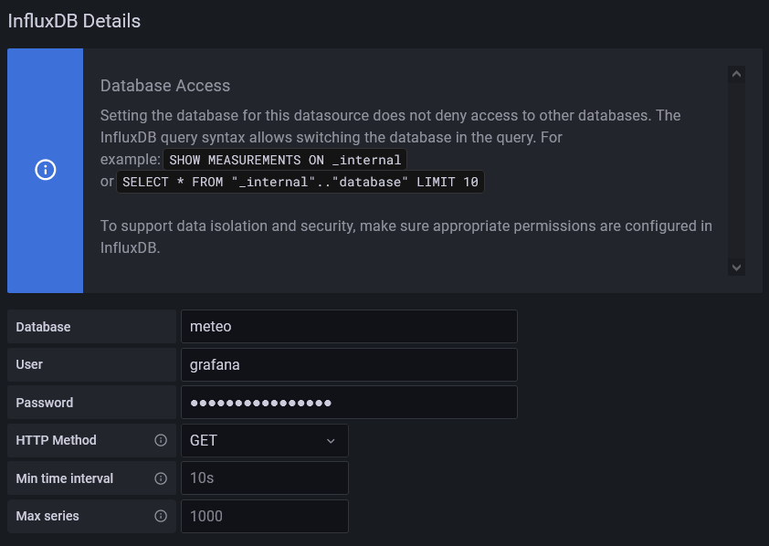 Configuration Grafana utilisateur